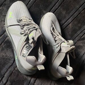 Puma Men's Gray with Neon Accents Sneakers